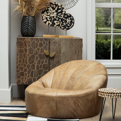 Midcentury Vintage Leather Lounge Chair SO'HOME