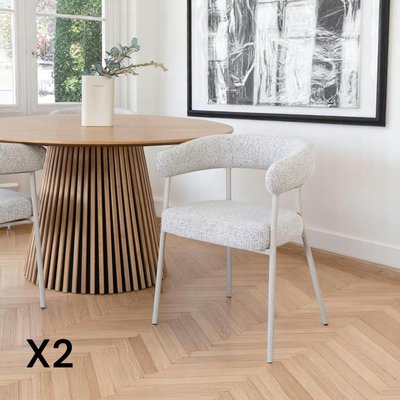 Chaise de salle à manger sable avec pieds gris (lot de 2) MONTREUX PIER IMPORT