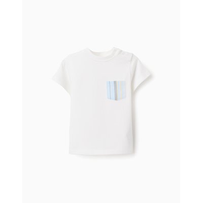 T-shirt de Coton avec Poche à Rayures ZIPPY