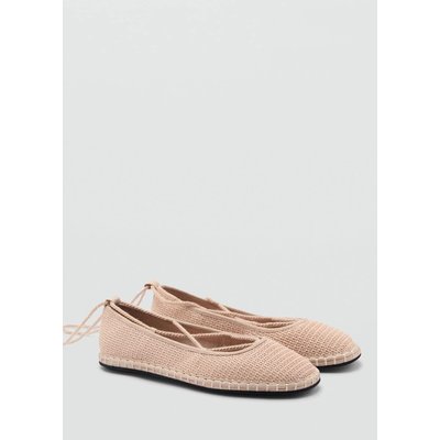 Ballerines maille avec détails cordons MANGO TEEN