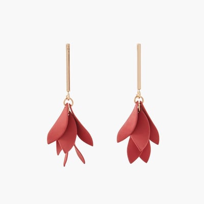 Boucles d'oreilles pétales rouges BALABOOSTE