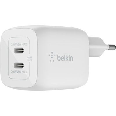 Chargeur secteur 45W USB-C pour samsung et apple Blanc BELKIN