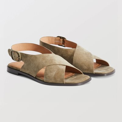 Sandales croisées en cuir MONOPRIX