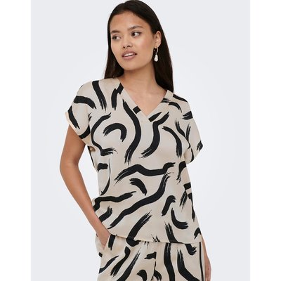 Printed Short Sleeve Blouse JDY