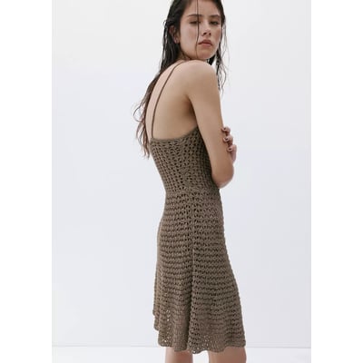 Robe crochet détail fil textile MANGO