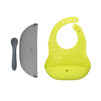 Ensemble 2 bavoirs et cuillère en silicone BBLÜV