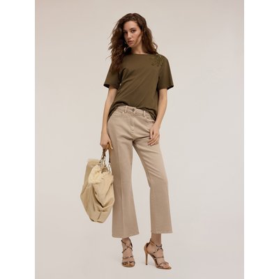 Pantalon kick flare en DRILL de coton stretch teint sur pièce MOTIVI