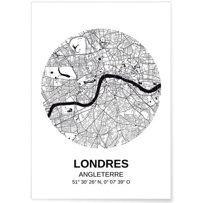 Affiche Carte Londres L'AFFICHERIE