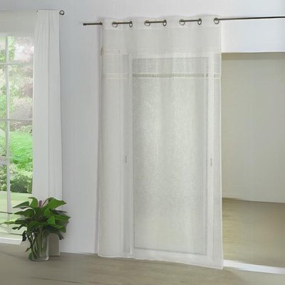 Voilage en étamine avec parement ivoire HOME MAISON