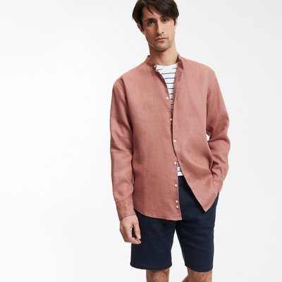 Chemise droite, col mao en lin, Signature AURELE LA REDOUTE COLLECTIONS
