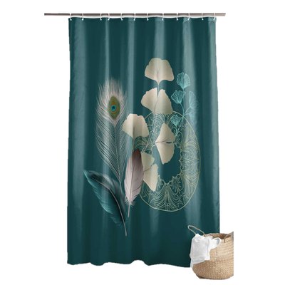 Rideau de douche Paon Ginko-blue DOUCEUR D'INTÉRIEUR