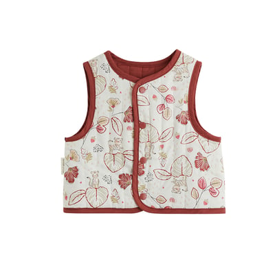 Veste sans manches enfant réversible en coton matelassé Léa PETIT BEGUIN
