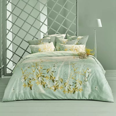 Housse de couette satin de coton Mimosas d'ete GARNIER THIEBAUT