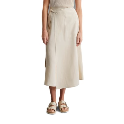 Jupe portefeuille flare en mélange TENCEL™ Lyocell-lin MARC O'POLO