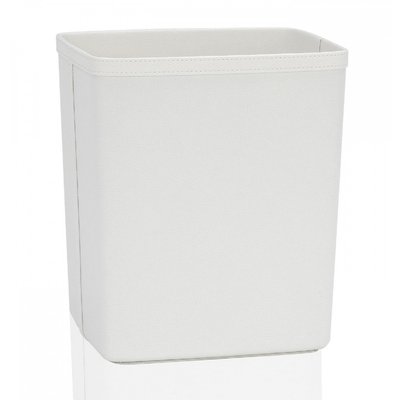 Corbeille à Papier de Bureau en Similicuir Blanc WADIGA