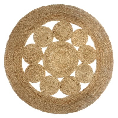 Tapis salon rond en jute ESRA ATMOSPHERA