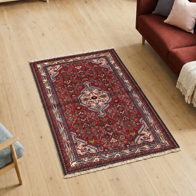 Tapis d'orient au motif oriental, noué à la main, HAMADAN 12 UN AMOUR DE TAPIS