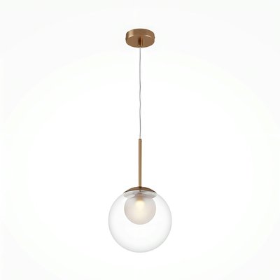 Suspension globe en verre & tige or, 20 cm DELTONA PIER IMPORT