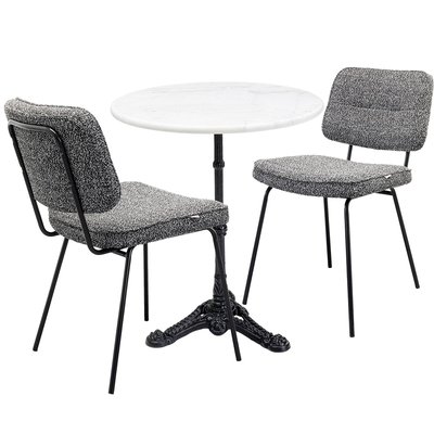 Table et deux chaises en polyester, BISTROT KARE DESIGN
