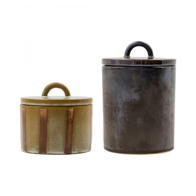 Lot de 2 boîtes de rangement en grès Tallic HOUSE DOCTOR