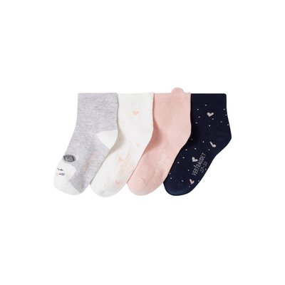 Lot de 4 paires de chaussettes chat et coeurs VERTBAUDET