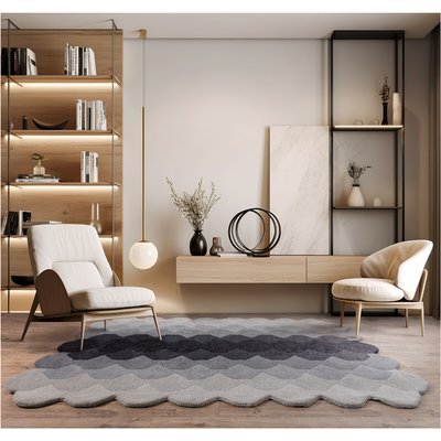 Gradient Pattern Hand Tufted Rug in 100% Wool SO'HOME