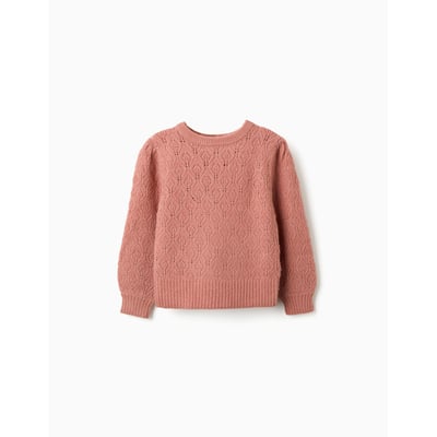 Pull en maille ajourée avec manches bouffantes ZIPPY