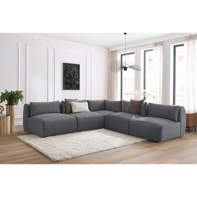 Canapé modulable 5 places en velours, JEANNE BOBOCHIC