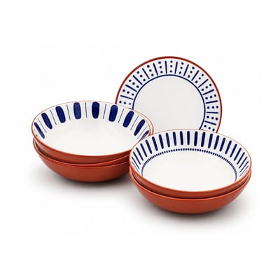 Lot de 6 assiettes creuses, SANTORIN ARTIME