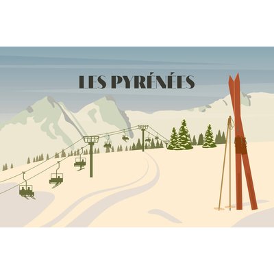 Tableau Sur Toile Illustration Des Pyrénées MONTAGNE CEANOTHE