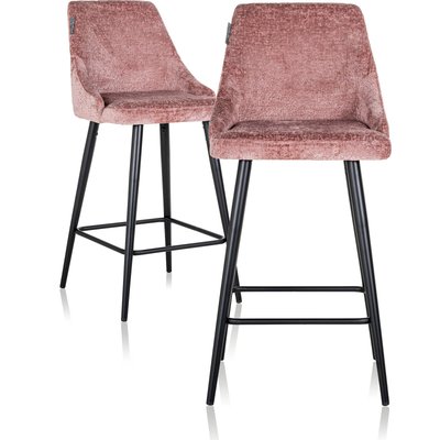 Tabouret de bar en chénillé (lot de 2), Brooke RECOLLECTION
