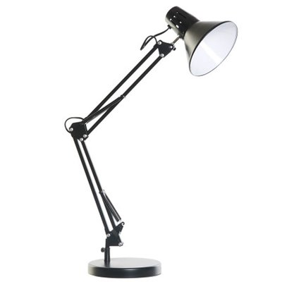 Lampe de bureau articulée flexo métal noir 22x39x69cm WADIGA