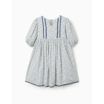 Robe en coton avec manches bouffantes et fleurs You&Me ZIPPY