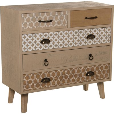 Commode en bois, 5 tiroirs RECOLLECTION