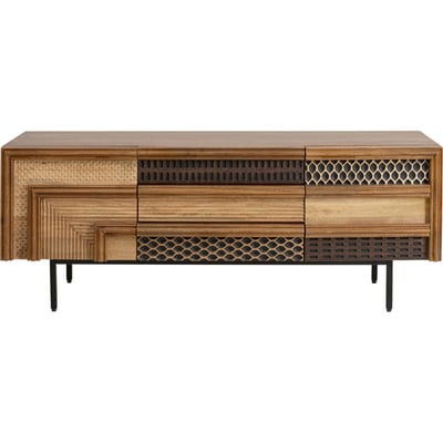 Meuble TV 3 tiroirs 2 portes en manguier, GINO KARE DESIGN