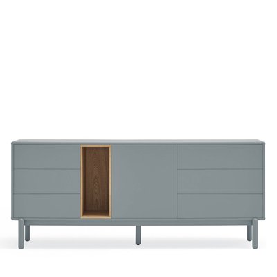 Buffet 1 porte 6 tiroirs en bois L180cm- CORVO TEULAT