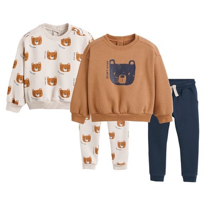 Lote de 2 conjuntos de 2 peças, em moletão, urso LA REDOUTE COLLECTIONS