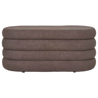 Pouf avec rangement en tissu bouclette, NEO BEST MOBILIER