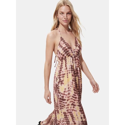 Robe longue imprimée à bretelles PIECES