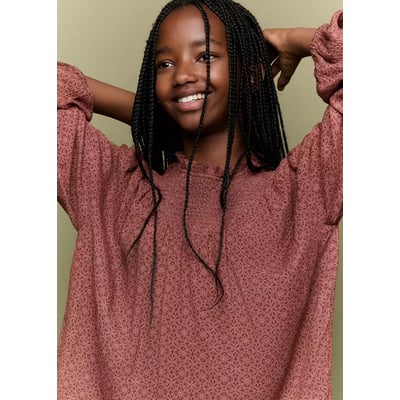 Blouse froncée en jacquard MANGO KIDS