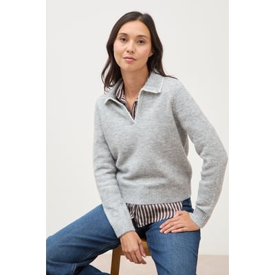 Pull droit col polo manches longues BONOBO