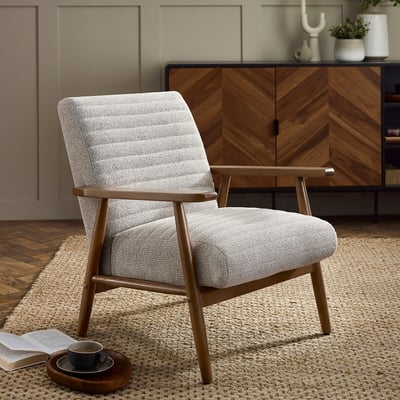 Iris Mid-Century Tweed Chenille Armchair SO'HOME