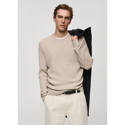 Pull coton maille fine côtelée MANGO MAN