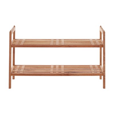 2-Tier Stackable Shoe Rack in Walnut Wood SO'HOME