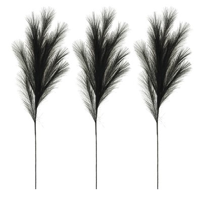 Plumeau artificiel noir 110cm lot de 3 LIGNE DECO