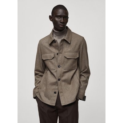 Surchemise laine mélangée flanelle MANGO MAN