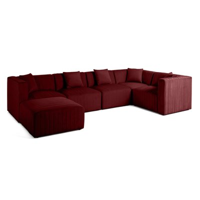 Canapé d'Angle réversible en Velours 6 places - NOVA LISA DESIGN