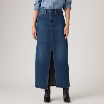Jupe droite midi fendue en denim LEVI'S