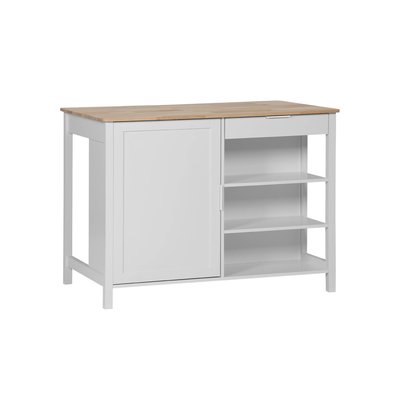 Îlot central de cuisine plateau bois d'hévéa L120cm MOLENE SWEEEK