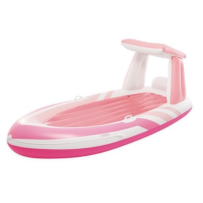 Matelas Bateau gonflable avec pare-soleil  Pink Paradise INTEX